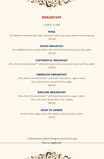 Amaltas Cafe menu 