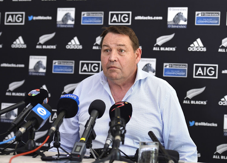 Steve Hansen (Head Coach) of the All Blacks during the All Blacks Media Stand-Up at The Vineyard Hotel on October 02, 2017 in Cape Town, South Africa.