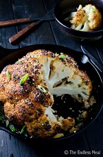 Whole Roasted Sesame Ginger Cauliflower was pinched from <a href="http://www.theendlessmeal.com/whole-roasted-sesame-ginger-cauliflower/" target="_blank">www.theendlessmeal.com.</a>