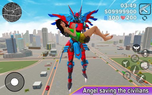 Flying Hero Rescue Robot Games