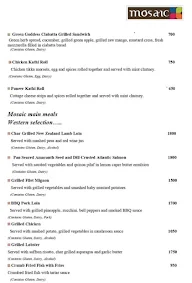 Mosaic - Crowne Plaza Greater menu 8