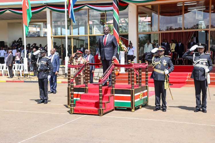 President William Ruto at National Police College-Main Campus, Kiganjo on January 10, 2023.