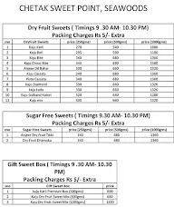 Chetak Sweet Point menu 2