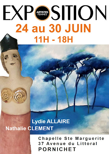 Pornichet, Chapelle Sainte-Marguerite, chapelle, côte d'amour, exposition personnelle de Lydie Allaire, tableaux à vendre, artiste nantais, Lydie Allaire expose à Pornichet, acheter une toile d'artiste, Loire Atlantique,  Expositions à Pornichet, La baule, Expositions d'été 2022, produits dérivés de toiles, peinture à l'huile, art plastique, sortir à Pornichet, visiter l'exposition de Lydie Allaire, Lydie Allaire expose à Pornichet, la Culture en région, artiste femme, Lydie Allaire artiste peintre, peinture de paysage, couleurs du ciel, les arbres de Lydie Allaire, littoral, exposition de peinture et sculpture en août, marines de Lydie Allaire