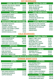 Vedic Chai menu 1