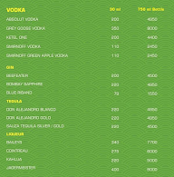 Sky Lounge menu 4