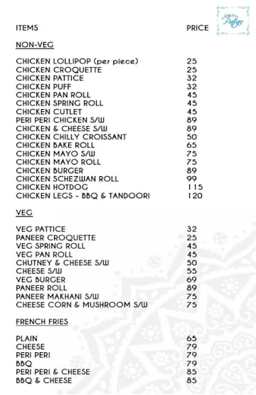 Cafe Du Patrao menu 