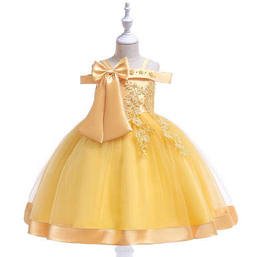 Title 4, Girls One Shoulder Strap Bow Princess Dress, Pe...