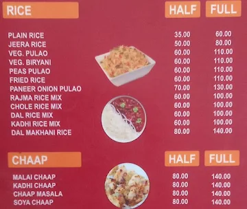 Billu Da Dhaba menu 