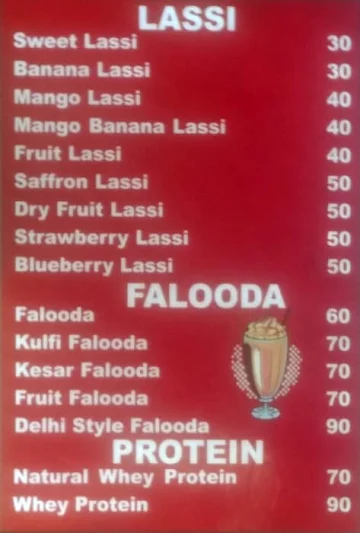 Lassi Junction menu 