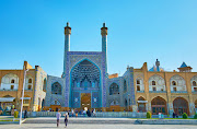 The iwan (portal) of Shah Mosque in Naqsh-e Jahan Square, Esfahan, Iran.