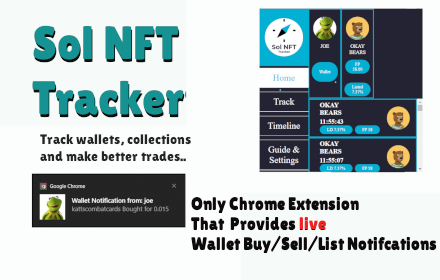 Solana NFT Wallet Tracker (Live Wallet Notifications for Bitcoin, Eth, Sol) small promo image