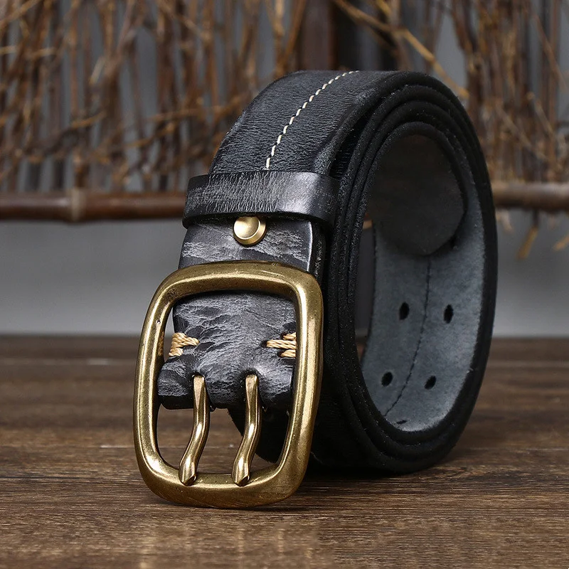 Echte Koreaanse casual jeans riem van puur rundleer. Stijlvol en duurzaam, voor een moderne en comfortabele look, ideaal voor dagelijks gebruik.