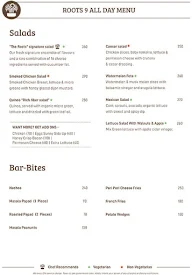 Roots 9 Kitchen & Bar menu 1