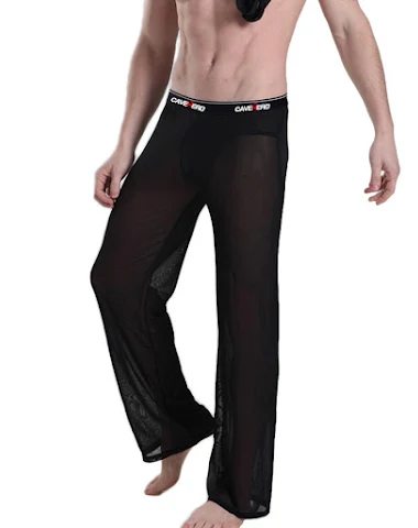 Dunne, transparante mesh broek voor - 2