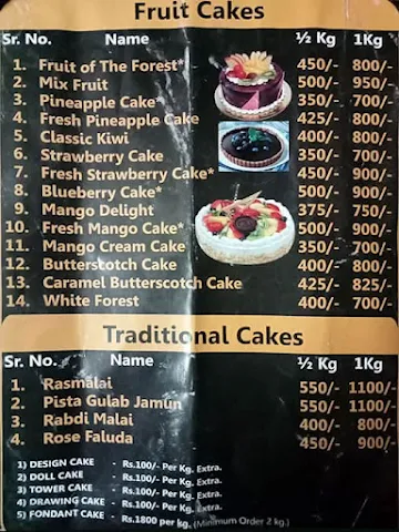 Love More Cake's menu 