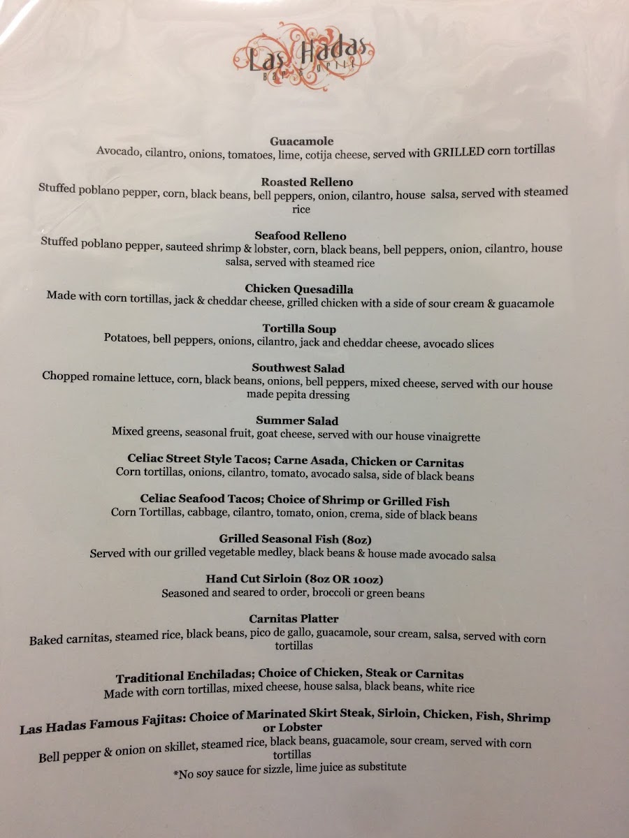 Love this place! They have special menus for those who are gluten free and celiac. The manager comes to your table and goes over the menu with you. The food and service is above and beyond!