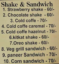 Center Point Shake and Sandwich menu 1