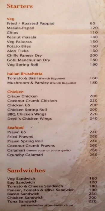 The Bongo menu 