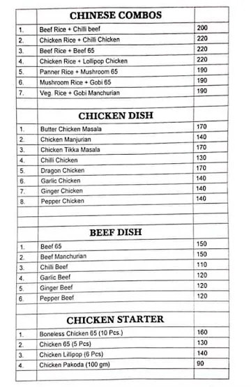 Green Pepper menu 