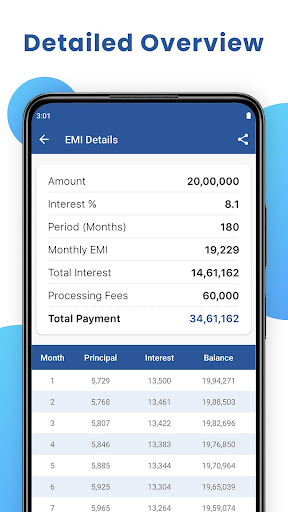 Screenshot LoanAid - Loan EMI Calculator