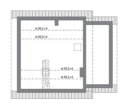 Miarodajny - wariant XIII - C333n - Rzut poddasza do indywidualnej adaptacji (41,9 m2 powierzchni użytkowej)