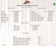 Manna Confectioneries menu 2