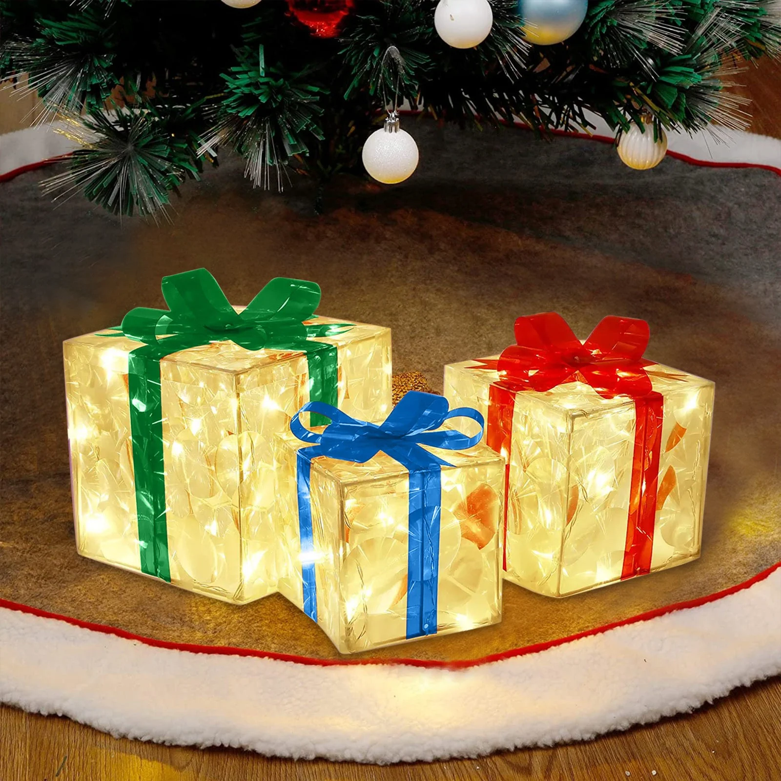 Title 8, Kerstverlichtingsdecoratie geschenkdoos met str...