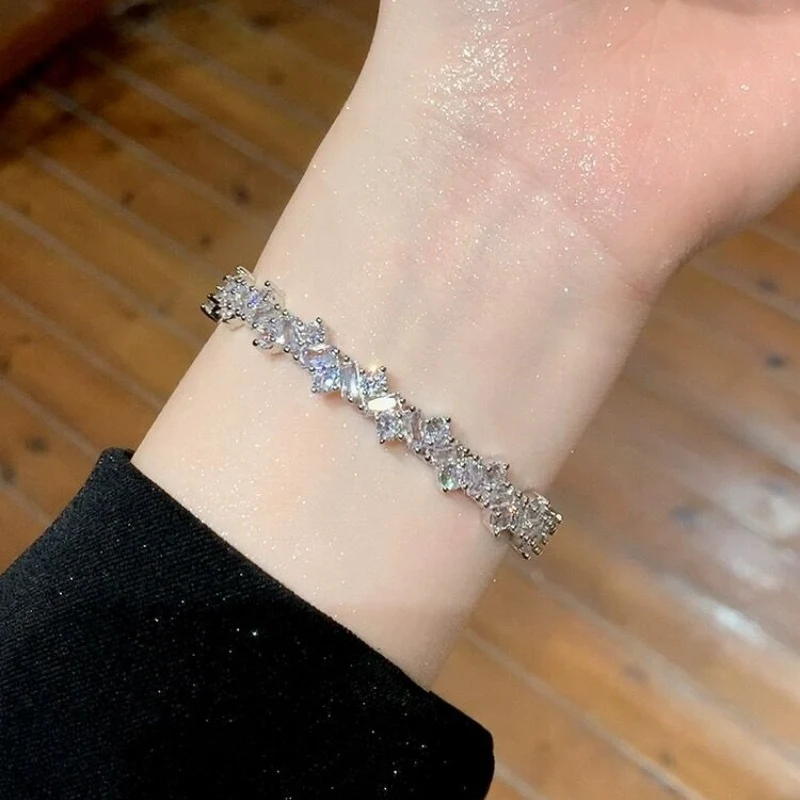 Title 5, Bracciale da donna con zirconi micro incastonat...