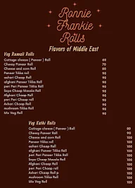 Ronnie Frankie Rolls menu 1