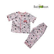 Bộ Đồ Cotton Pyjama Cổ Tim Hình Thỏ Mèo Bé Gái Babybean