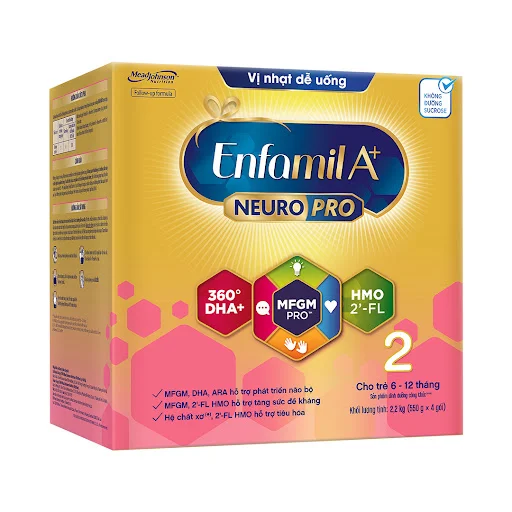 Sữa bột Enfamil A+ NeuroPro 2 với 2’-FL HMO cho trẻ từ 6 –12 tháng tuổi– 2.2kg