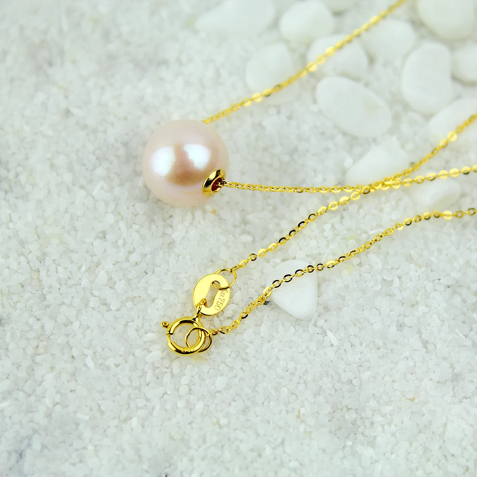 18K Gouden ronde parelketting voor dames, elegante clavicula ketting, een tijdloos sieraad voor elke gelegenheid en outfit.