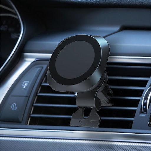 Title 5, Black Magnetic Wireless Car Charger. Securely h...