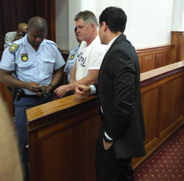 Jason Rohde arrives in the High Court in Cape Town on Wednesday wearing a T-shirt and shorts