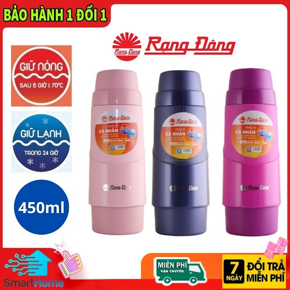 Bình Giữ Nhiệt - Phích Nước Rạng Đông 450Ml, Giữ Nóng 12 Giờ - Hàng Chính Hãng