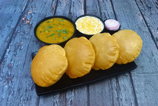 Aloo Poori With Boondi Raita