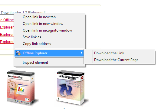 MetaProducts Offline Explorer integration Preview image 1