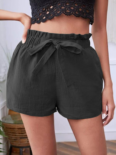 Title 8, Womens Bow Loose Mid Waist Casual Straight Sho...