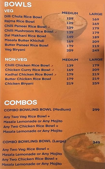 Gobblers Rolls & Bowls menu 