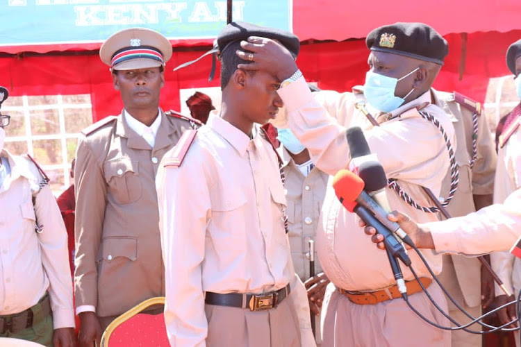 New Jigjiga location chief Hussein Isaack Muhumed being coronated in Eldas subcounty, Wajir on Saturday.