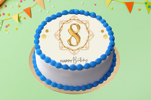 8th Birthday Photo Cake Half Kg [Eggless]