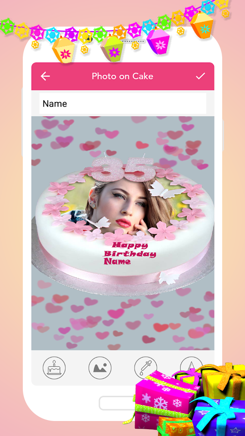   Name Photo On Birthday Cake- 스크린샷 