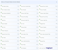 Snack Attack (Home Made) menu 1