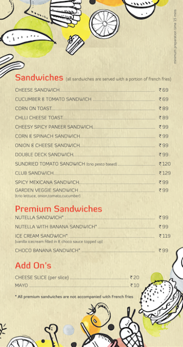 Cheese N Freeze menu 