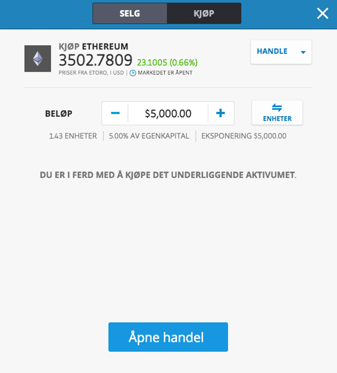 kjøp eth hos etoro