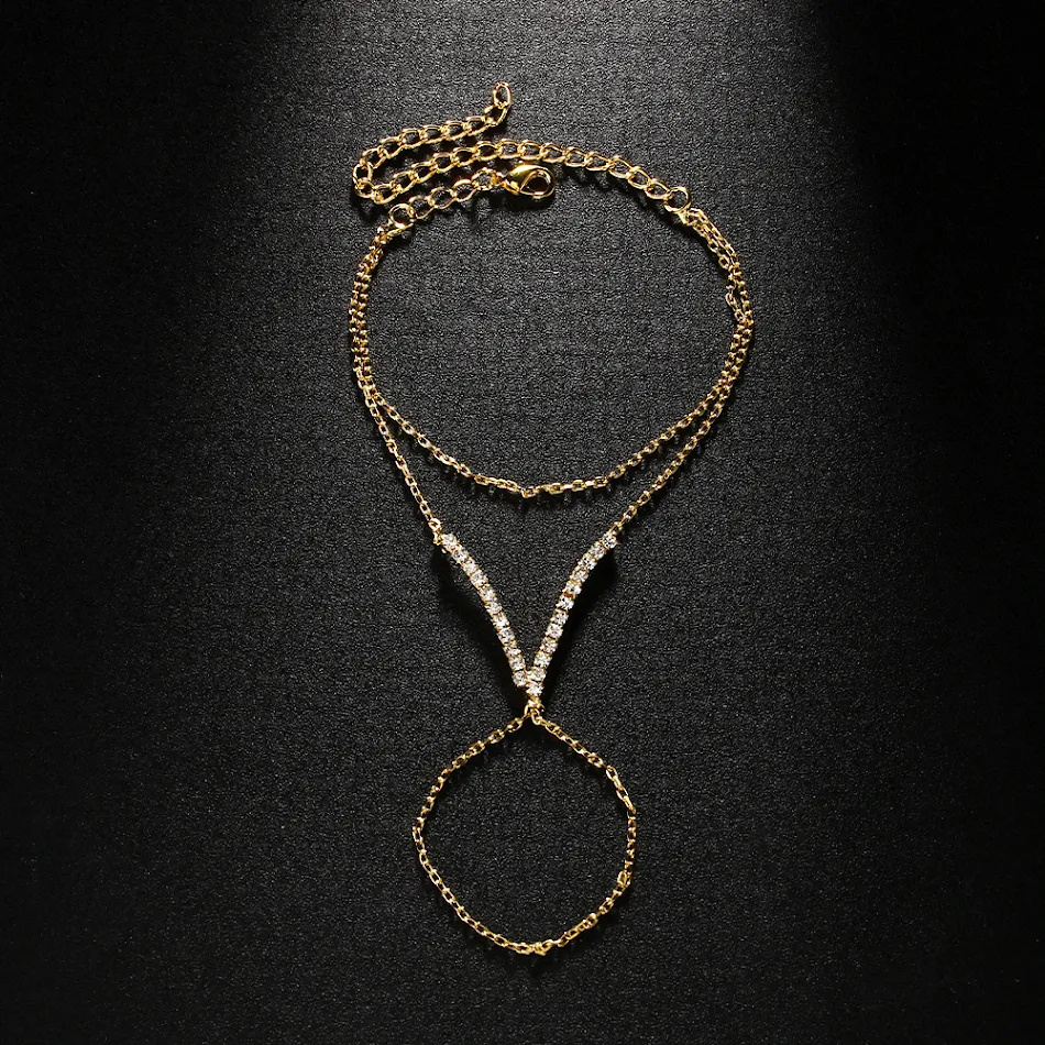 Vrouwen V-vinger eenvoudige koperen armband zilver dubbellaags, een subtiel sieraad voor dagelijks gebruik en speciale gelegenheden, elegant en tijdloos.