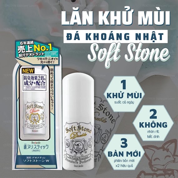 Lăn Nách Đá Khoáng Soft Stone Nhật Bản 20G Chuẩn Autt