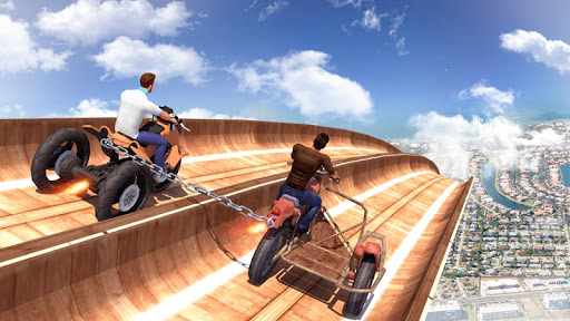 Chained Bikes Mega Ramp Stunts