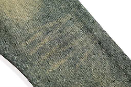 Title 5, Vintage Mens Loose Yellow Mud Dyed Jeans. Expe...